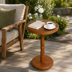 LAPTAIN JOLLYMER Round Drink Table Solid Wood Small Side Table - Image 2