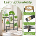iDavosic.ly Plant Stand Indoor Outdoor, 6 Tier Iron Corner Shelf, Black - Image 6