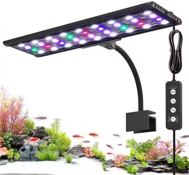 AQQA Clip On Aquarium Light, 24/7 & DIY Mode Full Spectrum Fish Tank Light by AQQA