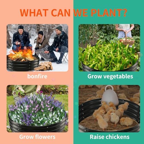 12 Inch Tall 60 Inch Diameter Round Black Raised Garden Bed Kits Outdoor - Image 4
