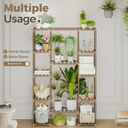 Bamworld 62.2'' Tall Plant Stand Indoor Large Plant Shelf for Multiple Plants Wood Flower Stand Outdoor Hanging Plant Rack for Living Room Garden Balcony Home Decor - Image 4