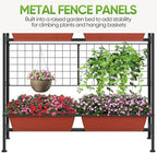 CADUKE Raised Garden Bed, Garden Raised Planter Box with Legs, 32" Elevated Vegetable Garden Beds with Drainage Holes & Trellis, Herb Garden Planter Outdoor for Vegetables, Balcony, Red - Image 4