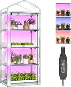 DoCred Indoor Greenhouse with Grow Light, 4-Tier Mini Greenhouse by DoCred