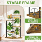 iDavosic.ly 4 Tier Wooden Plant Stand Indoor, 33 Inch Tall, Black & Brown - Image 4