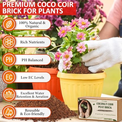 Legigo 8 Pack Coco Coir Bricks for Plants- 100% Organic Coconut Coir Soil - Image 2
