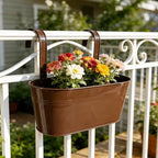 12 Pack Mixed Size Fence Hanging Planter for Patio Garden Décor, Chocolate - Image 5