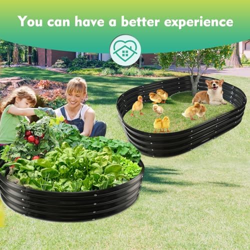 12 Inch Tall 60 Inch Diameter Round Black Raised Garden Bed Kits Outdoor - Image 6