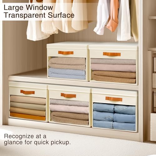 Homsorout Large Fabric Storage Bins - Closet Storage Organizers with Lids - Image 3