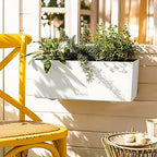 Lechuza BALCONERA Color 50 White, Self-Watering Window Box (Railing Planter), H7.5 L19.7 W7.5 in - Image 6