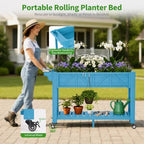 HIPS All-Weather Raised Garden Bed with Legs,47.2"L x 17.3"W x 29.7"H - Image 3