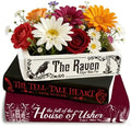 Small Book-Shaped Ceramic Planter for Flowers, Gothic Vase for Bookshelf Home Office Decor, Unique Decorative Gifts for Book Lovers, Edgar Allan Poe,The Raven by GLASSWINDS