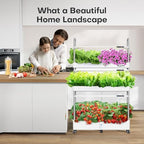 Large Hydroponic Tower Garden System White, 90 Pod Vertical Indoor Growing Kit with LED Grow Light, Auto Circulating Water System, 40L Planter - Image 3