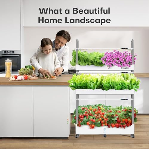 Large Hydroponic Tower Garden System White, 90 Pod Vertical Indoor Growing Kit with LED Grow Light, Auto Circulating Water System, 40L Planter - Image 3