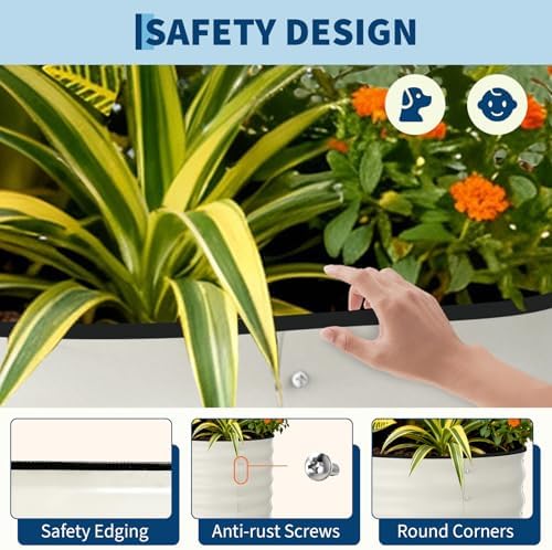 GarveeTech Raised Garden Bed 10x4 ft, 1 Pack Oval Galvanized Steel Planter Box, Metal Garden Bed for Outdoor Vegetables Flowers Herbs, Open Bottom, Rustproof - Image 6