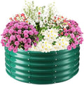 TBMLC 17" Tall,40" Diameter Elevated Round Metal Raised Garden Bed Green by TBMLC