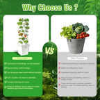 35plants Hydroponics Tower Indoor Growing System Vertical Garden Planter Indoor Smart Garden Kit with Pump and Movable Water Tank Vegetable Plant Gift for Gardening Lover (White) - Image 6