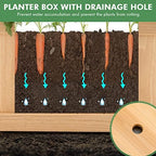 S AFSTAR Outdoor Wooden Planter Box, Folding Raised Garden Bed W/Drainage Hole, Patio Rectangle Plant Container for Flowers Vegetables Fruits Herbs, Collapsible Planting Box for Yard - Image 3