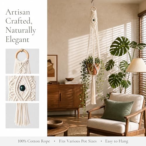 8-Pack Boho Plant Hanger, Macrame Pot Holder,Hanging Planter/Indoor/Balcony/Window Decoration Length 39" (Not Pot and Plant Included) - Image 7