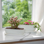 E-liu14 Inch Oval Ceramic Planter Pot with Drainage Hole Saucers - Image 6