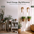 2 Pack Wooden Plant Hanger Bracket 7.5 Inch, Solid Wood Wall Hooks for Macrame Plant Hangers, Lanterns, Bird Feeders, Dream Catchers, Boho Indoor Outdoor Decor, Housewarming Gift - Image 4