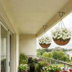 4 Pack 14 inch Metal Hanging Baskets for Plants, Round Metal Wire Hanging Basket Planter with Coco Fiber Liners Chain for Garden Home Porch Patio, Flower Border - Image 6