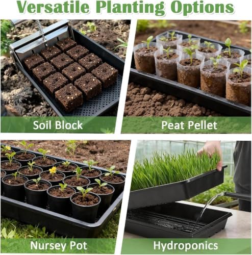 RooTrimmer 10 Pack 1020 Trays and 10 Pack 1020 Mesh Bootom Trays, 20'' x 10'', Heavy Duty Propagation Flats for Microgreens, Seed Starting, Soil Blocks, Hydroponics & Wheatgrass (10 Sets) - Image 5