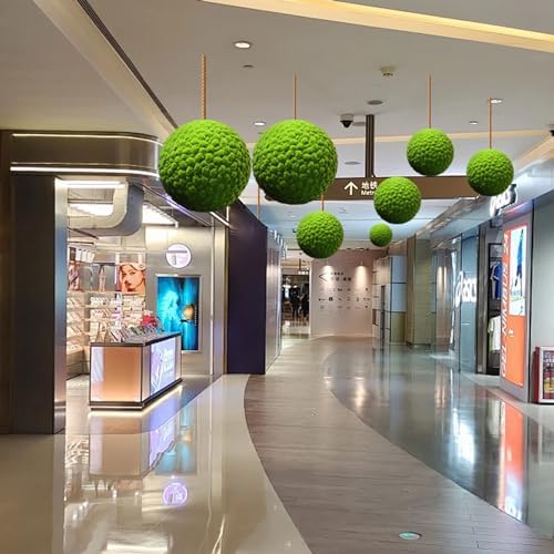 Artificial Plant Topiary Ball Dia 16in, Faux Moss Balls Decorative, Round Faux Moss Balls Outdoor, Green Grass Decorative Balls, Artificial Grass Fake Plants for Backyard Garden - Image 2