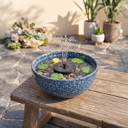Lotus Bowl, 10 Inch Ceramic Succulent Pots, Bonsai Pots, Scale Blue - Image 3