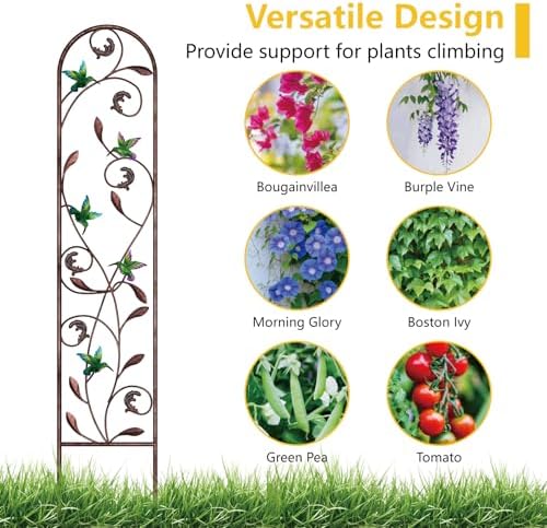 aboxoo 2-Pack Hummingbird Metal Garden Trellis for Climbing Plants - Image 2