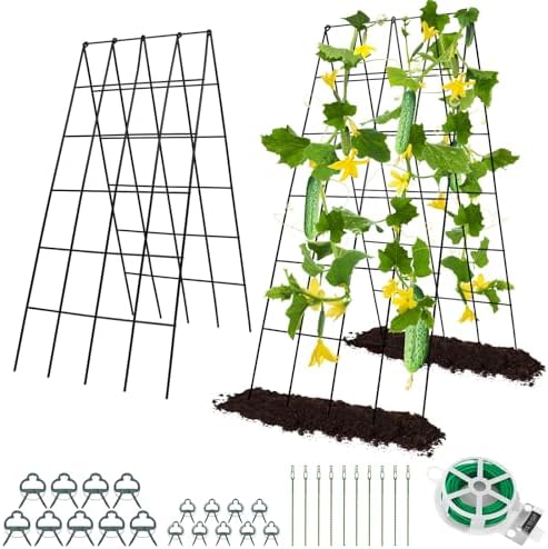 RIFNY Cucumber Trellis for Raised Bed, Garden Trellis 16.5 x 40 Inch, Black by RIFNY