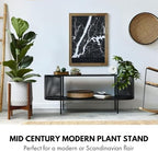 Fox & Fern Mid Century Plant Stands for Indoor Planters, Acacia, 11.8 Inch - Image 2
