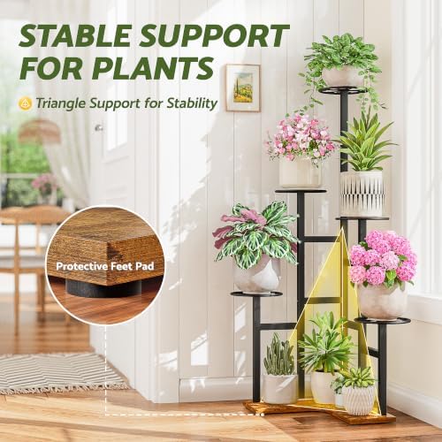 6 Tier Balcony Corner Plant Stand Sturdy Corner Plant Shelves Indoor - Image 7