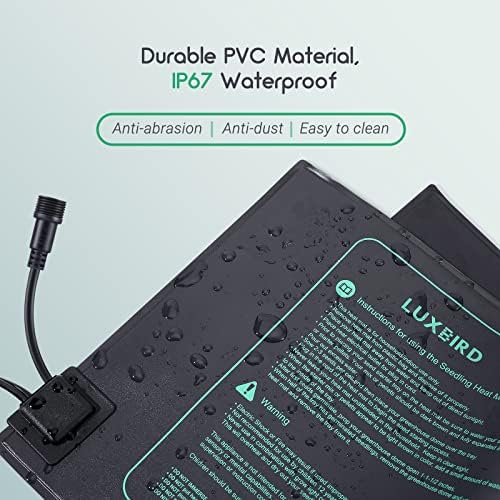 LUXBIRD 2 Pack Seedling Heat Mats with Digital Thermostat Controller, 10" x 20.75" 30W for Seed Starting, Germination, Hydroponics, Brewing, Breeding, Greenhouses (LB-HT02) - Image 6