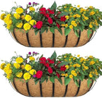 2pack 16-inch Window Sill Window Railing Planters with Cocoa Liner for Outdoor Balconies, Porches, Fences, Patio Railings by SMYAXUNW