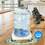 2-Pack 11" 5-Gallon Water Bottle Jug Caddy with 4 Rolling Swivel Casters - Heavy-Duty 5-Gallon Bucket Dolly & Plant Stand, Blue (2, White) - Image 4