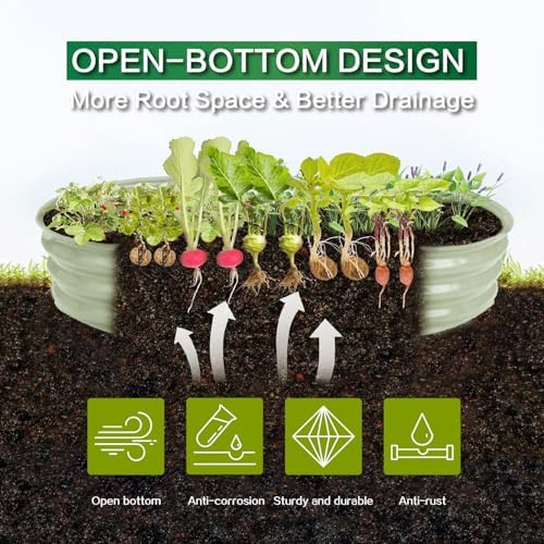 Gardmax 2 Pack Galvanized Raised Garden Bed, Lightweight Planter Boxes Outdoor with Easy Assembly, Large Garden Bed for Vegetables, Fruits, Flower - Image 3