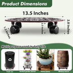 3 Packs 14 Inch Rolling Plant Stand with Wheels Metal Plant Caddy with Wheels Heavy Duty Round Plant Stand Indoor Iron Plants Rollers for Plants, Plant Dolly Brown - Image 4