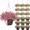 20 Pcs 10 Inch Plastic Hanging Planter Bulk Self Watering Hanging Baskets for Plants with Holes and Chain Plant Pot Outdoor Indoor Planter for Garden, Balcony, Porch, Patio Decor by Romooa