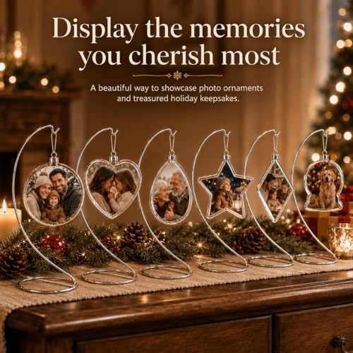 Metal Christmas Ornament Display Stand Set of 12, Smooth Silver Chrome 7 Inch Ornament Holders for Hanging Keepsake Ornaments, DIY Crafts, Tabletop Displays, Holiday Decor, Gift Shops & Party Favors - Image 6