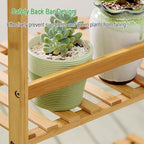 3/4-Tier Folding Bamboo Plant Stand, Flower Pot Display Shelf Rack Tiered Plant Stand, Flower Display & Storage Rack, Planter Ladder Shelf for Patio Garden Balcony,B-70*47*122cm - Image 4