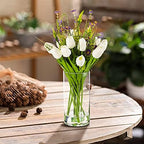 Enova Floral Set of 4 Clear Cylinder Glass Vase 4W x 8H Inches, Clear Flower Vases, Pillar Candle Hurricane Floating Candle Holder Vase, Glass Flower Vase for Wedding Centerpieces, Home Décor - Image 5