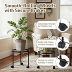 5 Pack Metal Plant Stand with Wheels for Indoor Outdoor Plants Rolling Plant Stands Flower Pot Stand on Wheels Heavy Duty Plants Pot Risers Decoration for Planter Supports Home(5 Sizes ) - Image 3