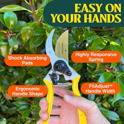 Haus & Garten ClassicPRO 8.5" Premium Titanium Bypass Garden Shears - Use as Pruners, Pruning Shears for Gardening, Hand Pruners, Handheld Garden Clippers Scissors Tool - Image 4