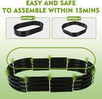 YSEJOMP 12" Tall Oval-Shaped/Elliptic Metal Raised Garden Bed Outdoor Black - Image 7