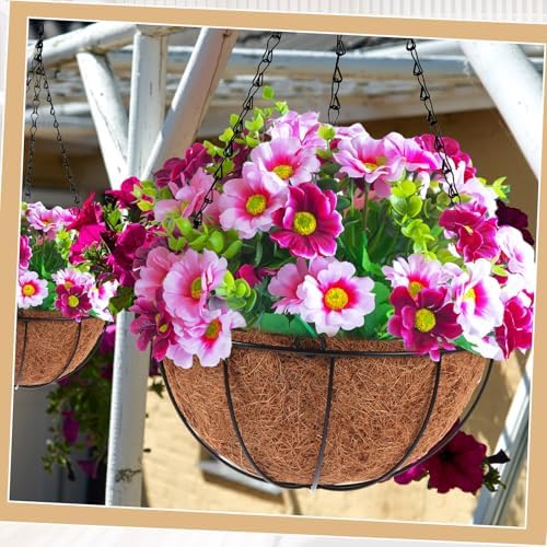 Dandat 16 Pack Metal Hanging Planter Basket, Coconut Coir Liner, 10 Inch - Image 2