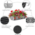 4 Pack 24 Inch Window Boxes Planter for Outdoor Plants Deck Railing Planters Box with Adjustable Brackets for Porch Fence Balcony Hanging Flower Baskets with Non-Woven Fabric Liner for Garden Decor - Image 3
