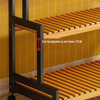 Plant Stand, Bamboo Ladder Shelf Display Shelf, Multi-Tier Planter Holder with wheel for Home Garden Patio Balcony Indoor Outdoor Use,120*40*65cm - Image 4
