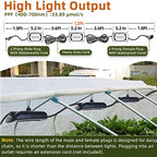 Owleye 12FT Outdoor Grow Lights LED String Plant Light, IP65 Waterproof, Full Spectrum, 120V, ETL Listed, 33.89 umol/s, Linkable Grow Light for Greenhouse & Outdoor Garden & Raised Bed (3-Bulbs)-2 Set - Image 2
