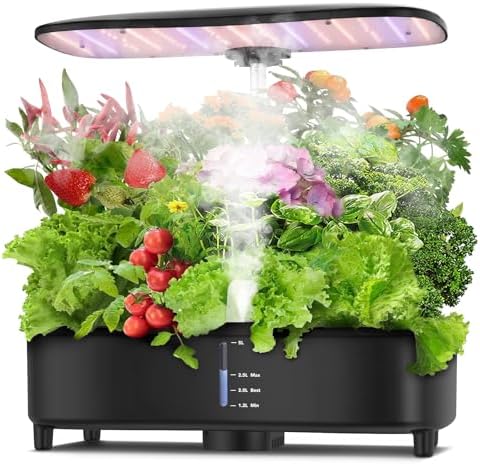 Sondiko Hydroponics Growing System Kit with Atomization Technology, Indoor Garden kit with 48W LED Grow Light, Quiet Water Pump, Automatic Timer, Height Adjustable, 5L Large Tank Plant Germination Kit by Sondiko-Since1991