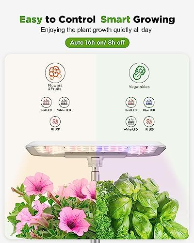 URUQ 8 Pods Hydroponics Growing System Indoor Garden White & 188Pcs Hydroponic Pods Supplies - Image 4